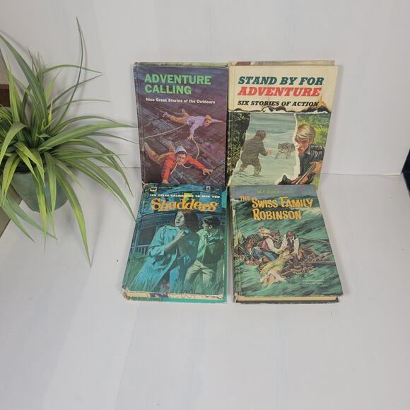 4 Vintage Whitman Books Swiss Family Robinson/Adventure Calling/Shudders+ - Picture 1 of 9